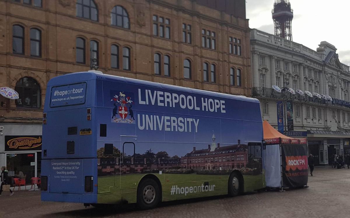 Liverpool Hope University Promotional Bus